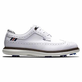Men's Footjoy Traditions Spikes Golf Shoes White NZ-341947